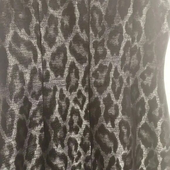 Ann Taylor Women’s Black Leopard Shiny Midi Dress Size 10 - Picture 5 of 5